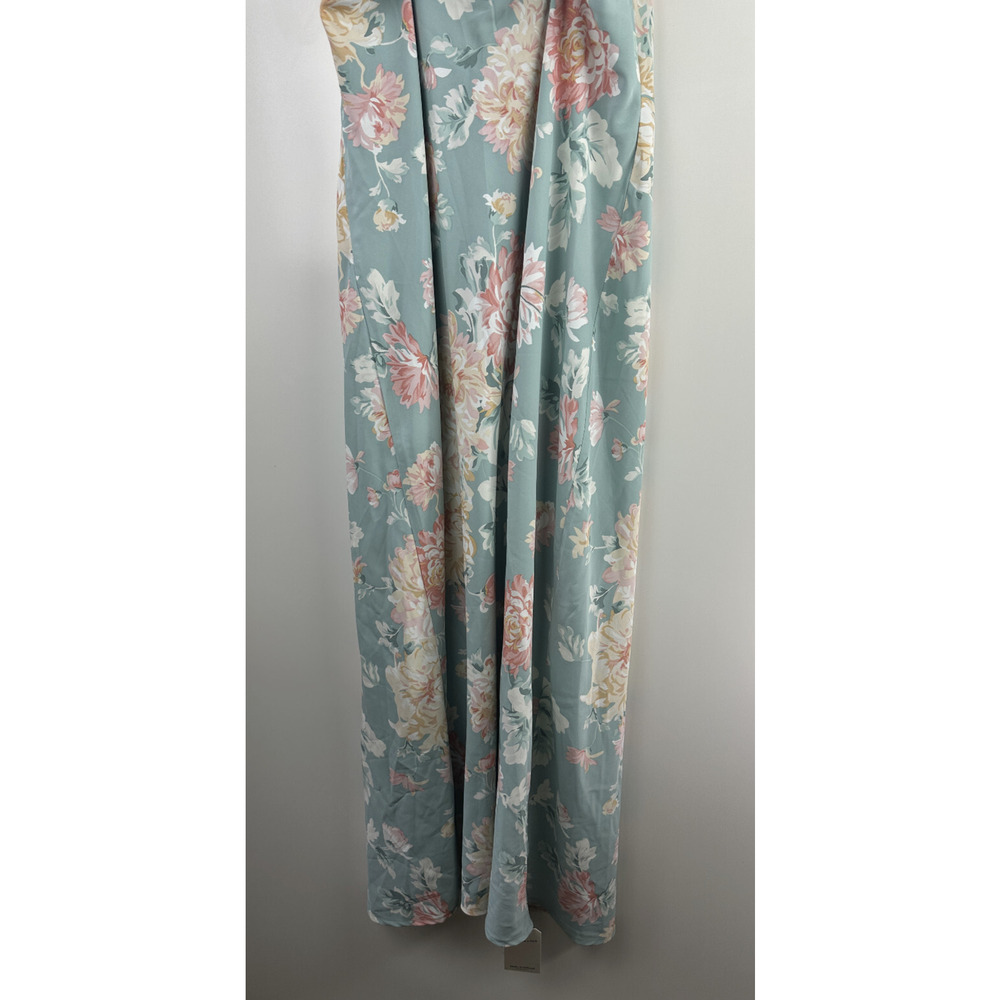 NWT Abercrombie & Fitch Cowl Neck Slip Maxi Dress Satin Floral Women's Size XL - Picture 15 of 16